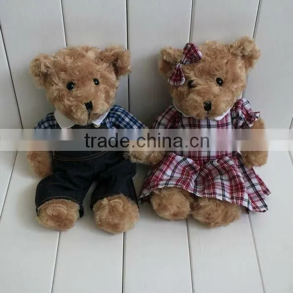 14" Plush A Male and A Female Dress Bear