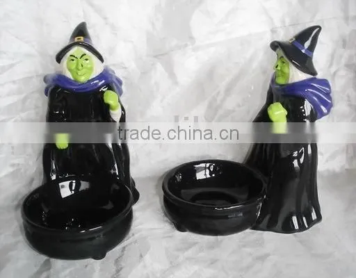 ceramic spoon rest , ceramic witch spoon rest