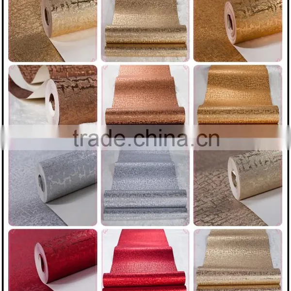 2015 Luxury Metallic Silver Aluminum Glitter Leaf Gold Wallpaper Gold Foil Wallpaper photo-2