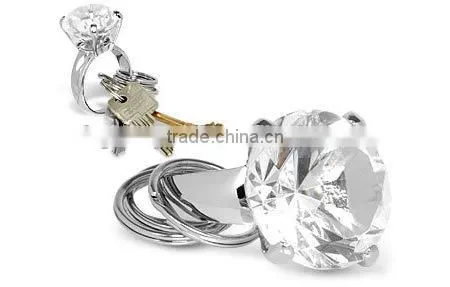 Wholesale Crystal Diamond Top Key Ring/keychain/keyholder for Wedding photo-3