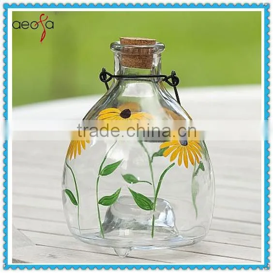 Glass Painting Flowers Wasp Trap Insect Catcher