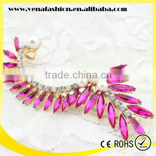 Cute Design Large Rhinestone Cover Ear Cuff Earrings photo-2