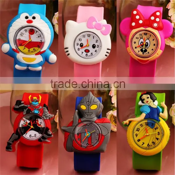 Cute Cheap Children Animal Cartoon Silicone Electronic Clap Students Watch Slap Watch photo-4