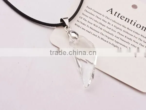 Crystal Wolf Tooth Style Pendant Black Chord Unisex Fashion Necklace Gift photo-4