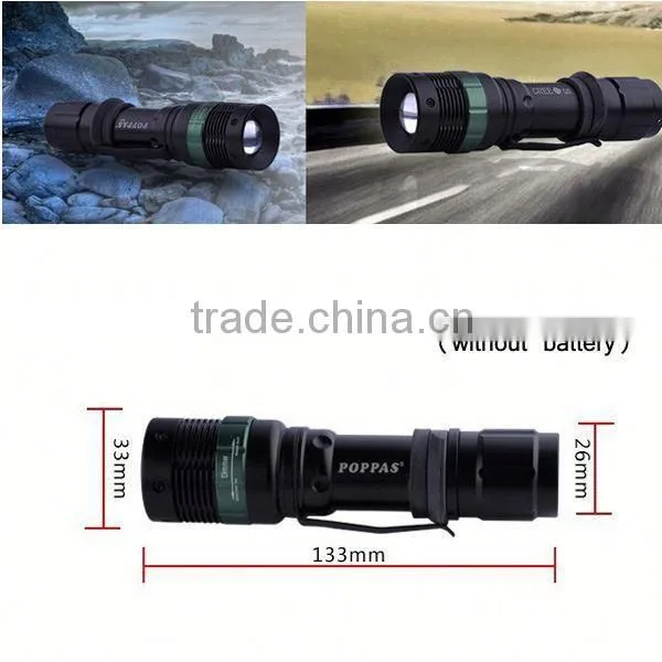 POPPAS T820 Hot Sale XPE Led Adjustable Focus Aluminum Torches and Flashlight photo-5