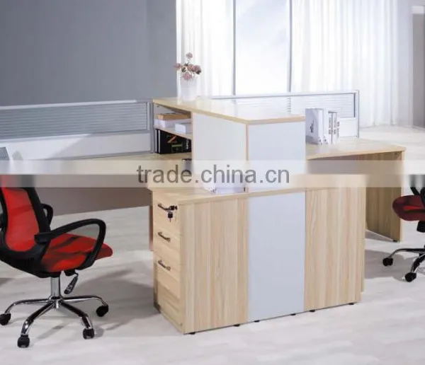 Two Person Office Computer Table Wooden Desk photo-2