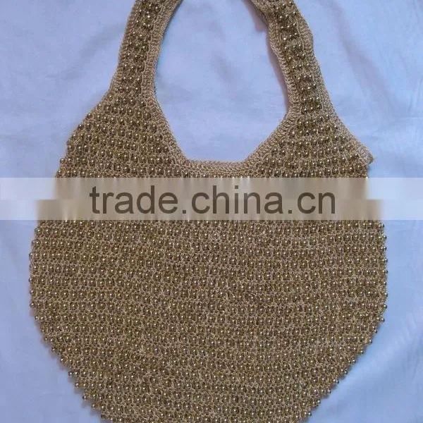 Crochet Beaded Handbag Shoulder Bag