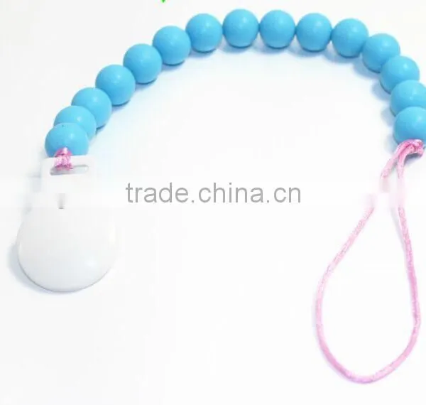 2015 Newest Design Silicone Beads Baby Pacifier Chain Clip photo-2