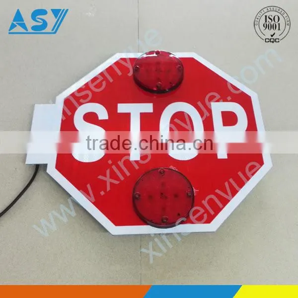 Automobile LED flashing school bus stop sign
