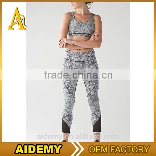 Wholesale women legging and tops with printed pattern yoga legging pants