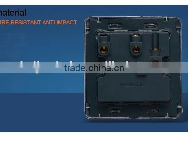 Wall Switch 3 Flat Pin Socket With Neon photo-3
