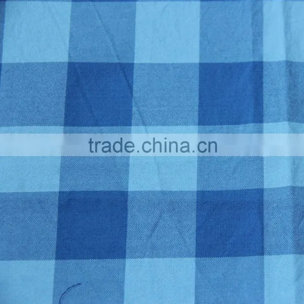 100 Cotton Yarn Dyed Blue Check Fabric photo-2