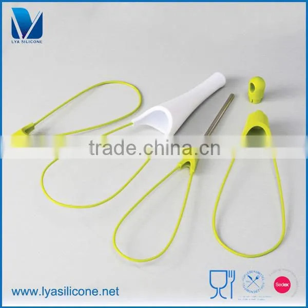 100% Food Grade Silicone Silicone Egg Beater Mini Manual Egg Beater photo-3