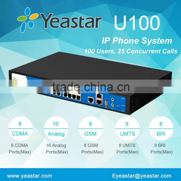 100 Users Asterisk IP PBX System With 1 U Rack photo-3