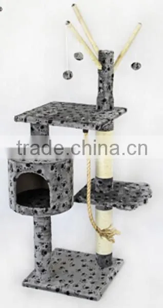 BSCI Pet Factory Deluxe Cat Tree Tower Condo Scratcher Furniture Kitten House Hammock Cat Scratcher Grey Color photo-6