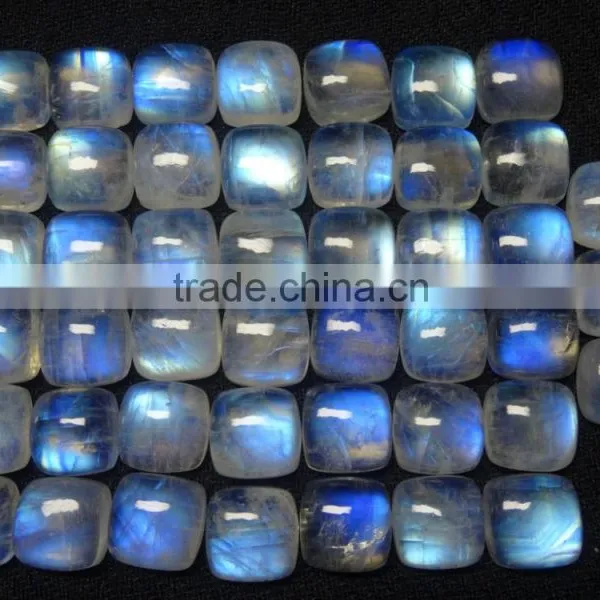 Beautifull Rainbow Moonstone 12x12mm Cushion Cut With Nice Blue Flash Natural Gemstone photo-3