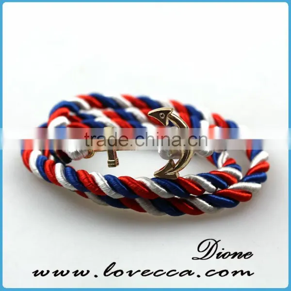 2016 Fashion Navy Style Mens Anchor Leather Rope Bracelet Anchor photo-6