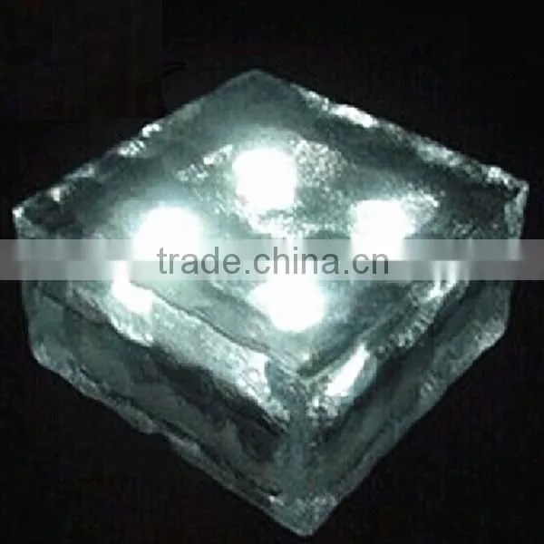 Solar Powered Garden Crystal Glass Frosted Led Solar Brick Paver Light photo-3