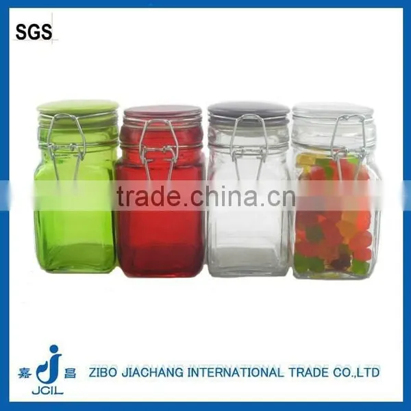 350ml Glass Empty Preserving Honey Jars With Red Ceramic Lid photo-3