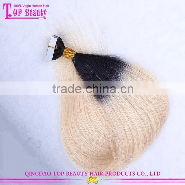 Color #1b/27 Peruvian Ombre Remy Tape Hair Extensions Wholesale Cheap Tape Hair Extensions photo-4