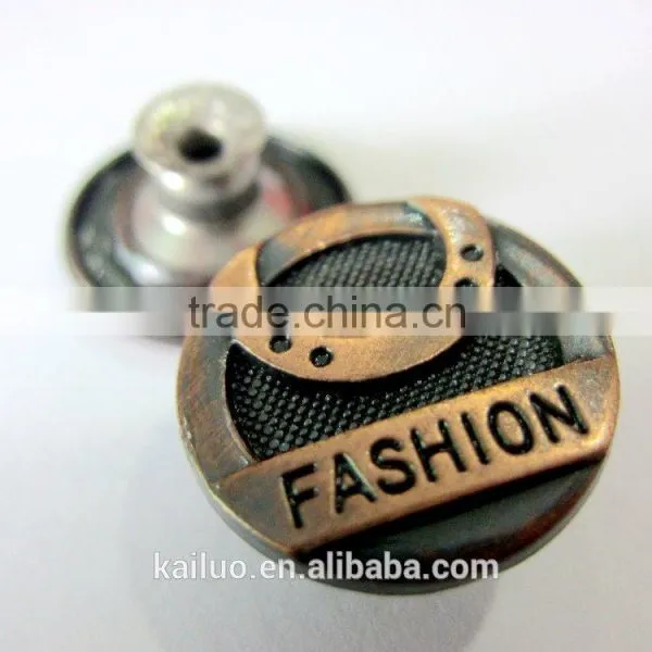 Fashion Brush Copper Color Jeans Button photo-3