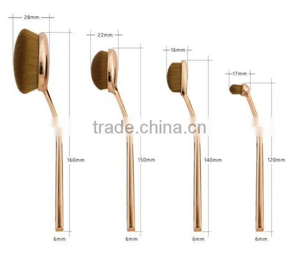 Super Quality Pro4 Makeup Brushes Toothbrush Oval Makeup Brush Foundation Powder Kit Golf Shape Pipe Makeup Brushes Set 4pcs/set photo-5