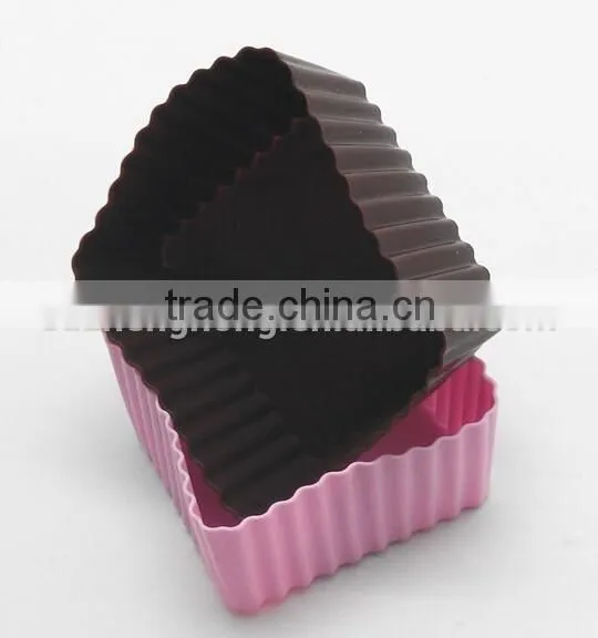 High Quality Long Time Used Square Silicone Muffin Cup Cake Mold photo-3
