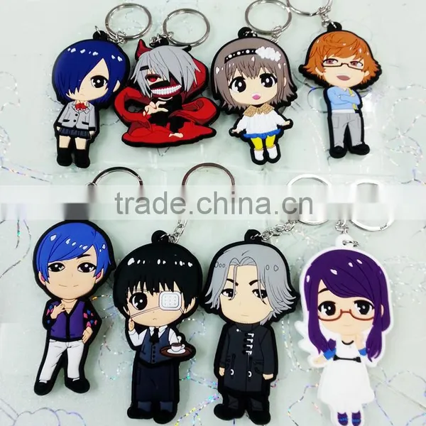 2016 new style rubber KeyChain, Silicone Charms-assorted colors