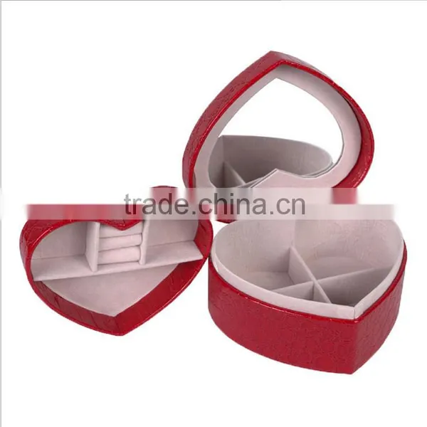Chinese Factories Wholesale Custom High-grade PU Leather Jewelry Box, Heart-shaped Box photo-3
