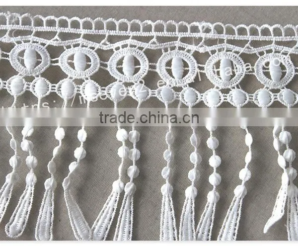 Special Design 12.5cm Width Polyester Macrame Fringe Lace Trim Water Soluble photo-5