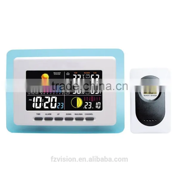 Super Wireless rf Rcc Weather Station With 2 Sensors/ Weather Station With Digital Clock In/Outdoor Temperature Humidity photo-4
