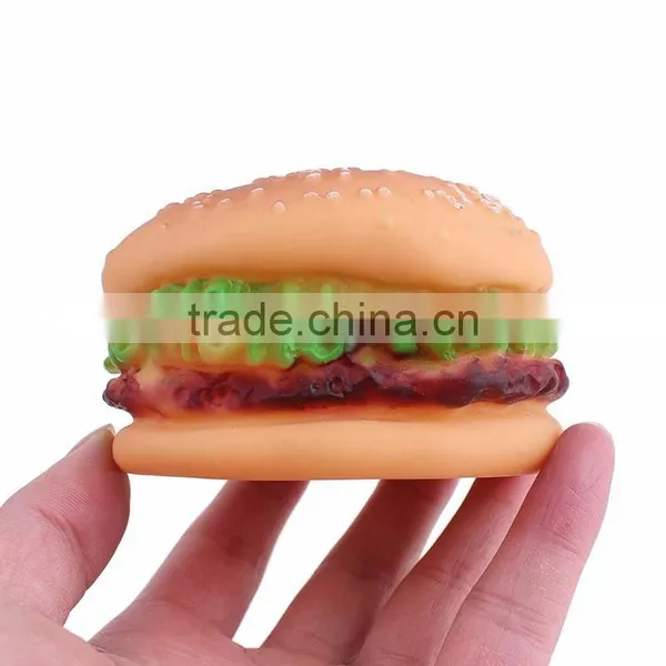 Evade Glue Dog Toys Squeak Toys Shape Like Hamburger photo-2