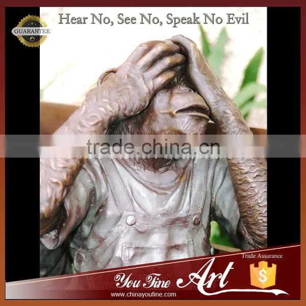 Garden Decorative Statue Bronze Monkey Statues on Beach photo-3