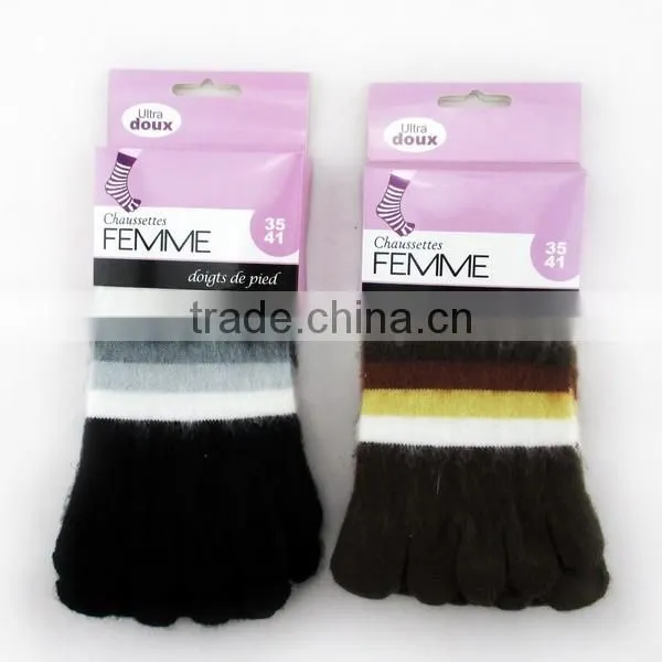 Wholesale Soft Tube Stripe Five Toe Adult Sock Shoes photo-3