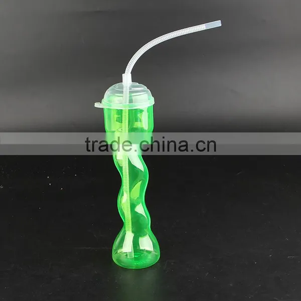Plastic S Shape Beach Drink Bottle With Straw photo-3