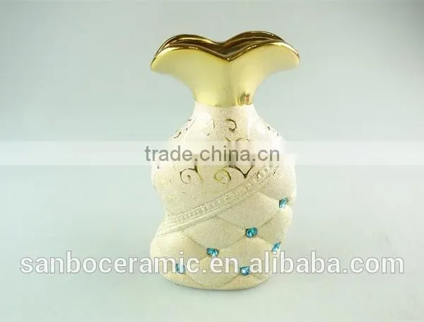Wholesale Ceramic Vases, 2015 Latese Fashion Electroplated Gold Ceramic Vase photo-4