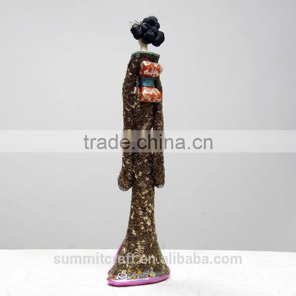 Home Decoration Living Room Resin Japanese Kimono Lady Figurine photo-5