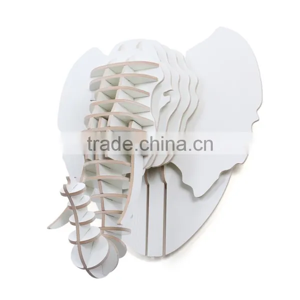 Home Wall Mounted Wooden Elephant Head Decoration photo-3