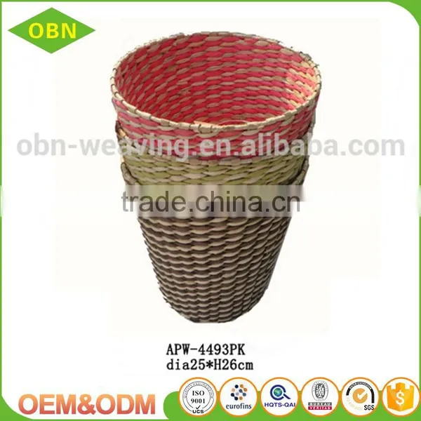 Many Color Handmade 100% Natural Custom Decorative Woven Paper Waste Basket Waste Bin photo-4