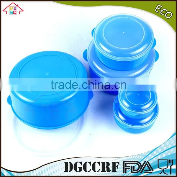 NBRSC 5 Pcs Plastic Round Food Container Set Nested Packing Set With Handle photo-6