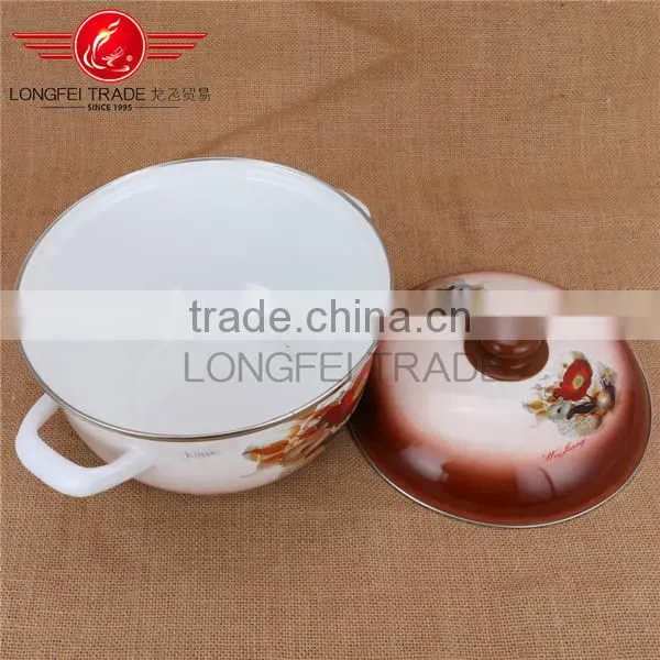 OEM Plump Enamel / Ceramic Casserole /industrial Cooking Pot With Hollow Handle photo-4