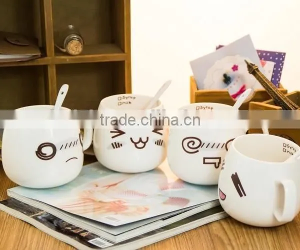 Bulk Creative Cute Smily Face Promotional Ceramic Mug, Facial Expression Mug photo-5