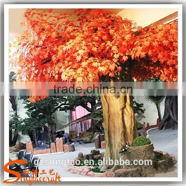 Large Outdoor Decoration Artificial Tree Home Decoration Artificial Maple Tree Fiberglass Fake Artificial Red Maple Tree photo-3