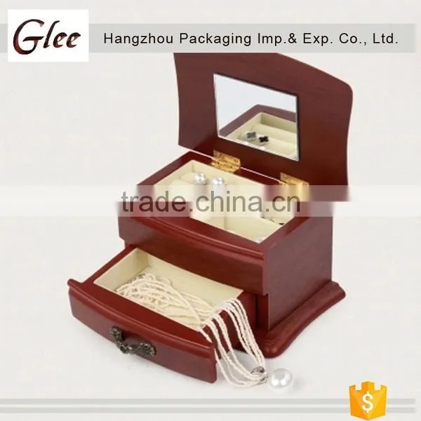 Nice -looking Finish LovelyHot Selling Luxury Wooden Mdf Jewelry Box Glossy Jewellery Display Box Wood photo-3