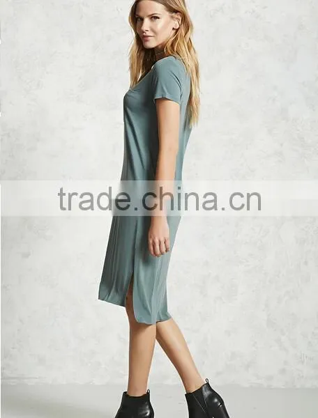 Midi Dresses 2017 Women Summer Sexy Scoop Neck T-Shirt Midi Dress HSd9208 photo-2