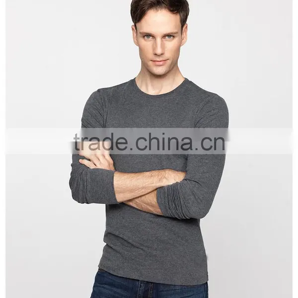 Custom100% Cotton O Neck e Winter Tee Long Sleeve Blank Shirts Men T-shirt photo-2