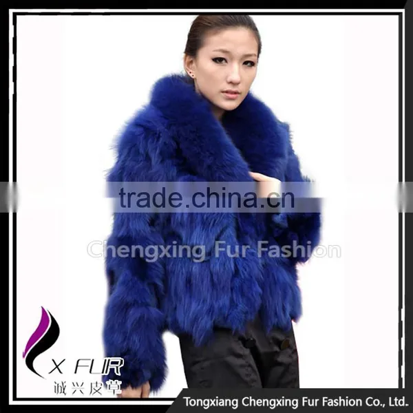 CX-G-A-258B Korean Style Real Fox Fur Fashion Women Fur Coat photo-6