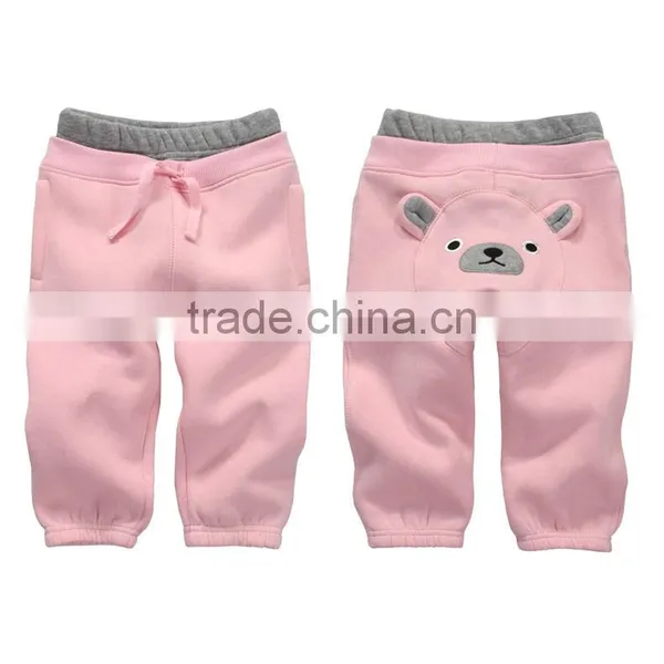 2016 New 100% Cotton Winter Baby Girls Boys Casual Pants Print Thick Cartoon Hoodie Pants Plus Size photo-3