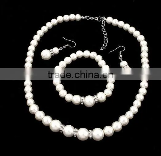 Zm33251a Classic Bridal Wedding Accessories New Model Pearl Jewelry Necklace Set photo-2