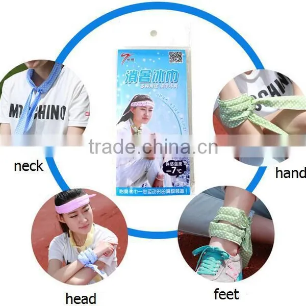 New Summer Coolers Mix Colour Neck Cool Scarf Cooling Headband Bandana Ice Pack Scarf photo-2